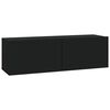 vidaXL 7 Piece TV Cabinet Set Black Engineered Wood