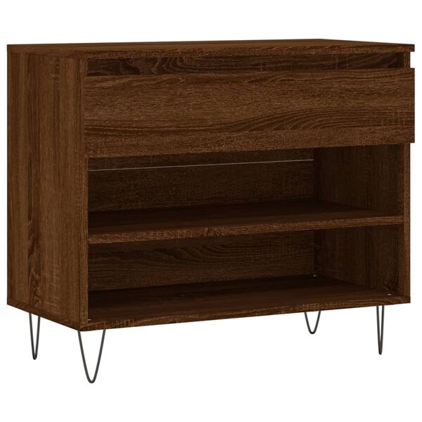 vidaXL Shoe Cabinet Brown Oak 70x36x60 cm Engineered Wood