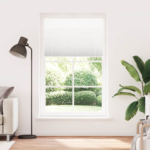 vidaXL Pleated Blind White 115x200 cm Fabric Width 114.4 cm Polyester