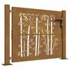 vidaXL Garden Gate 100x100 cm Corten Steel Bamboo Design