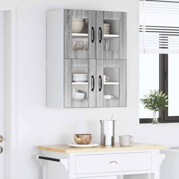 vidaXL Kitchen Cabinet 2 pcs Grey Sonoma 60 x 31 x 40 cm