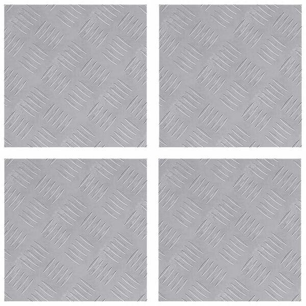 vidaXL Stair Tread Square 4 pcs Silver 30 x 30 cm Aluminium