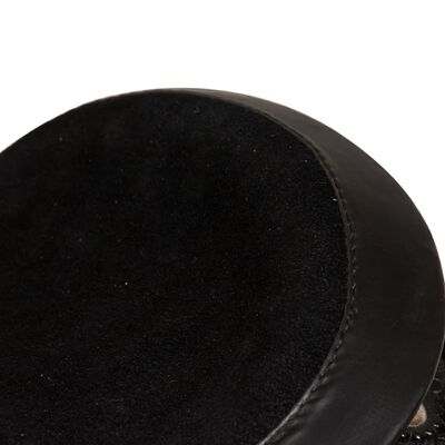 vidaXL Western Saddle. Headstall&Breast Collar Real Leather 16" Black
