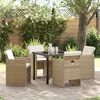 vidaXL Garden Dining Set 5 pcs Beige Poly Rattan