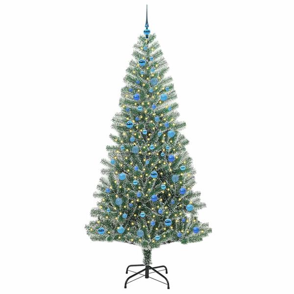vidaXL Artificial Christmas Tree Snow Flocked with LED Light 240 cm