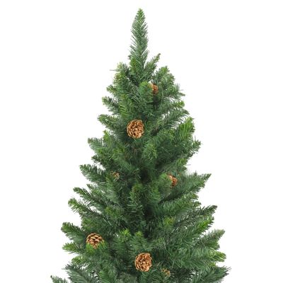 vidaXL Artificial Pre-lit Christmas Tree with Pine Cones Green 180 cm