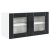 vidaXL Wall Glass Cabinet PORTO Black 80 x 31 x 40 cm Engineered Wood