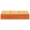 vidaXL Sandpit with Cover Wax Brown 111x111x19.5 cm Solid Wood Pine