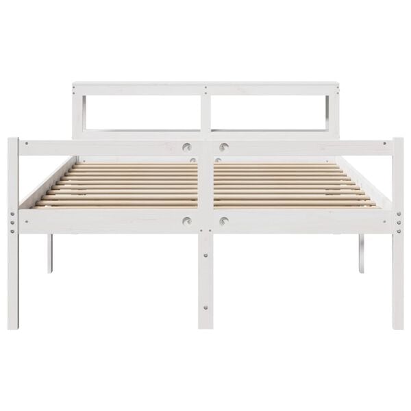 vidaXL Senior Bed with Headboard without Mattress White 160x200 cm