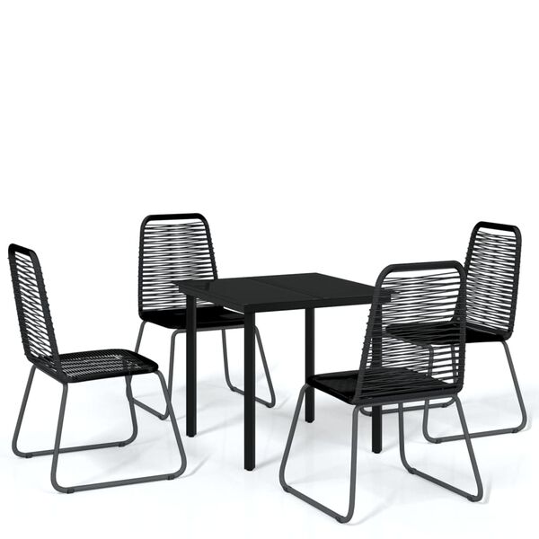 vidaXL 5 Piece Garden Dining Set Black