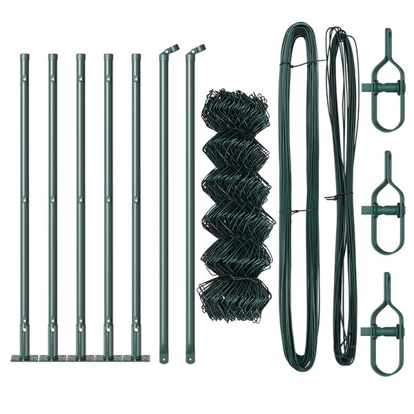 vidaXL Fence Post Green 10 x 0.6 m (60 x 60 mm mesh) Steel and PVC