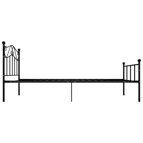 vidaXL Bed Frame without Mattress Black Metal 100x200 cm