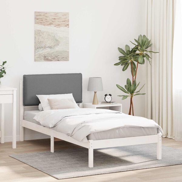 vidaXL Bed Frame with Upholstered Headboard Light Grey 100 x 200 cm