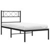 vidaXL Metal Bed Frame without Mattress with Headboard Black 100x200cm