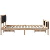 vidaXL Bed frame Brown and black 135 x 190 cm Solid pine wood