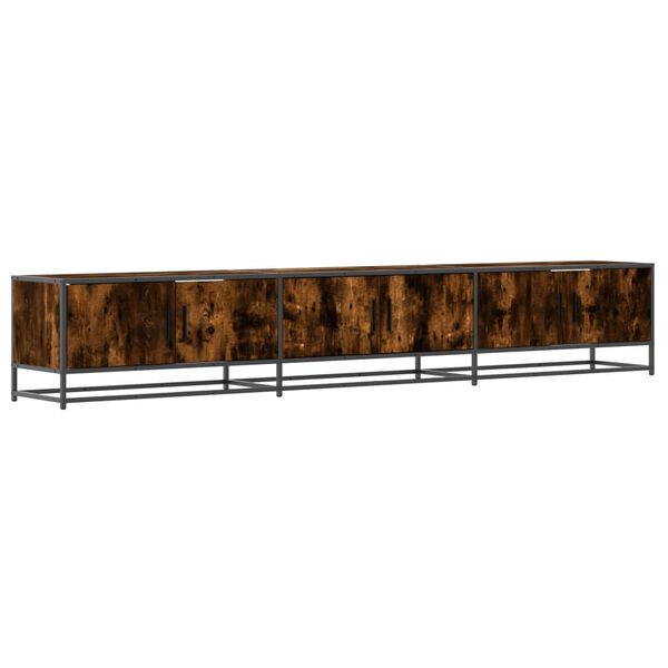 vidaXL TV Cabinet Smoked Oak 240x35x41 cm Engineered Wood