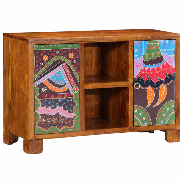 vidaXL Sideboard Multicolour 90x35x60 Solid Wood Acacia