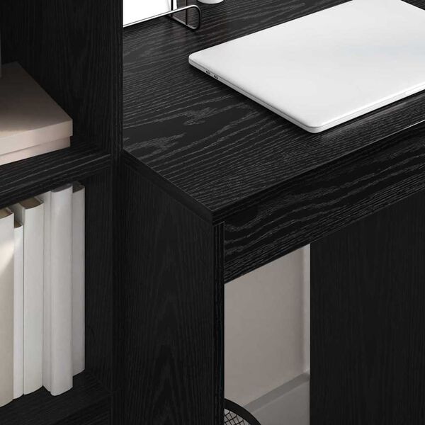 vidaXL Desk with Drawer 2 pcs Black Oak