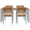 vidaXL Garden Dining Set 5 pcs Grey Solid Acacia Wood