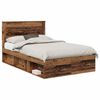 vidaXL Bed Frame with Headboard Old Wood 120 x 190 cm Solid Pine Wood