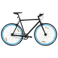 vidaXL Fixed Gear Bike Black and Blue 700c 55 cm