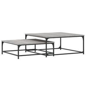 vidaXL Nesting Coffee Tables 2 pcs Grey Sonoma Engineered Wood