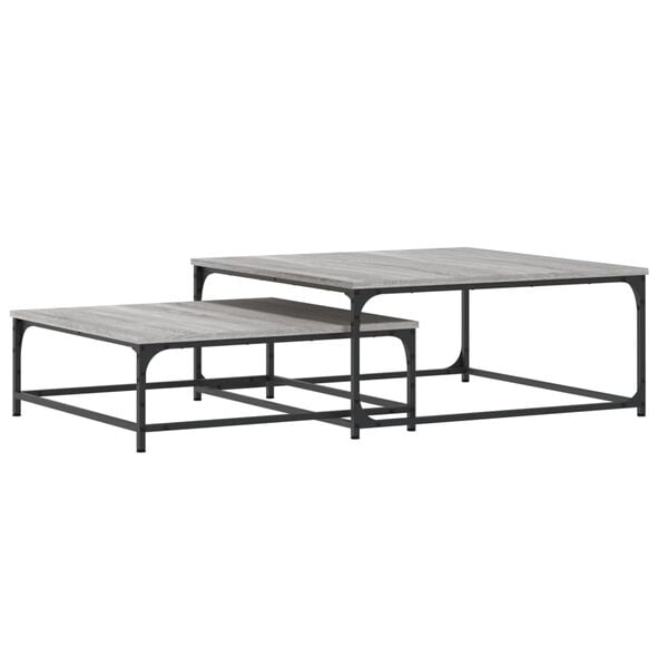 vidaXL Nesting Coffee Tables 2 pcs Grey Sonoma Engineered Wood