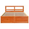 vidaXL Bed Frame with Headboard Wax Brown 140x200 cm Solid Wood Pine