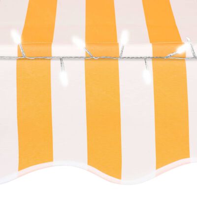 vidaXL Manual Retractable Awning with LED 150 cm White and Orange