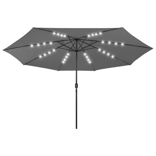 vidaXL Garden Parasol with LED Lights 400 cm Anthracite