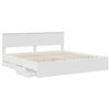 vidaXL Bed Frame with Drawer White 200 x 200 cm Engineer Wood