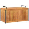 vidaXL Cushion Box | Natural wood with black handles