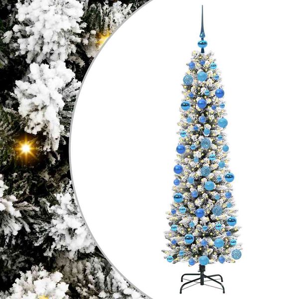vidaXL Artificial Christmas Tree with 300 LEDs with Stand White 180 cm