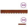 vidaXL Lawn Edging 10 pcs Brown 100 x 0.05 x 15 cm Weathering Steel