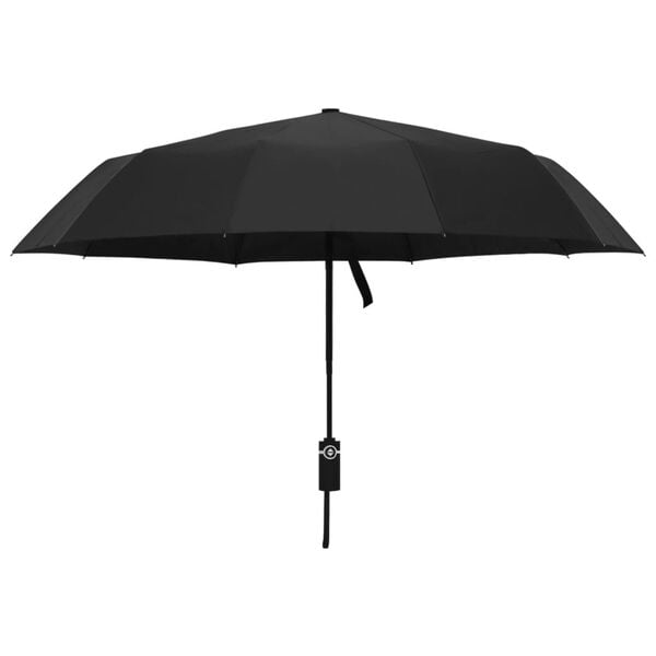 vidaXL Automatic Folding Umbrella Black 104 cm