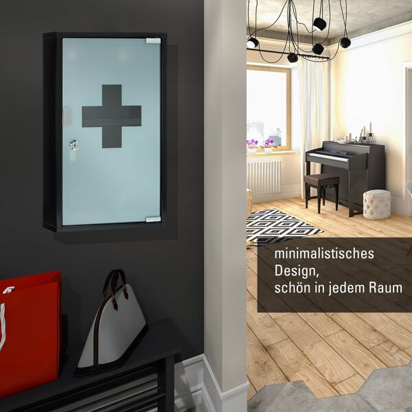 FIRST AID ONLY Emergency Cabinet 30x12x50 cm Black