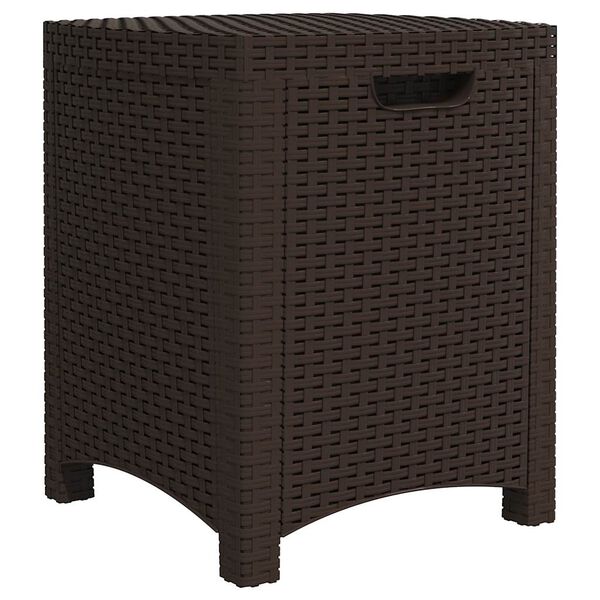vidaXL Garden Storage Box 39x39x46 cm PP Rattan Brown