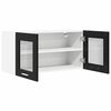 vidaXL Hanging Cabinet with Door Black Oak and White 80 x 31 x 40 cm