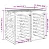 vidaXL Double Wheelie Bin Storage White Solid Wood Pine