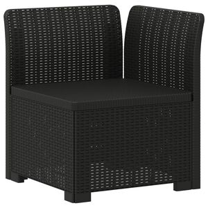 vidaXL 1-Seater Garden Sofa Rattan Look PP Anthracite