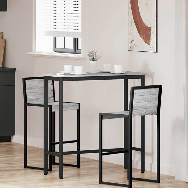 vidaXL Table Grey Sonoma 100 x 40 x 100.5 cm Engineered Wood and Steel