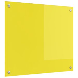 vidaXL Kitchen Backsplash Yellow 70 x 60 x 0.6 cm Tempered Glass