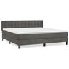 vidaXL Box Spring Bed with Mattress Dark Grey 160x200 cm Velvet