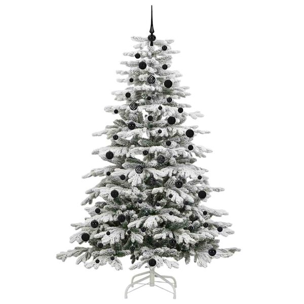 vidaXL Artificial Hinged Christmas Tree White 240 cm PE and PVC
