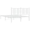 vidaXL Metal Bed Frame without Mattress with Headboard White 120x190cm