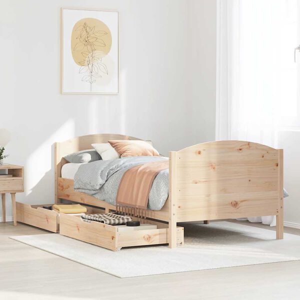 vidaXL Bed Frame without Mattress 100x200 cm Solid Wood Pine
