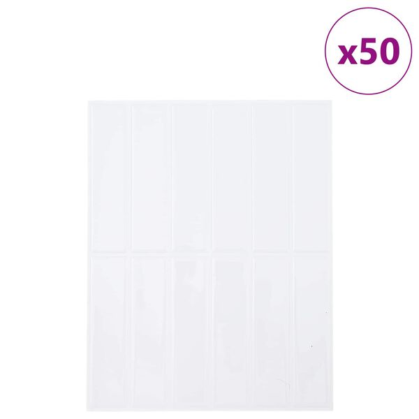 vidaXL Rectangular Tile 50 pcs White 29 x 23 x 0.08 cm