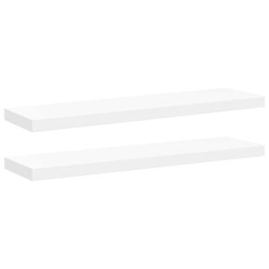 vidaXL Floating Wall Shelves 2 pcs White 90x23,5x3,8 cm MDF