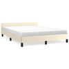 vidaXL Bed Frame with Headboard without Mattress Cream 140x190 cm