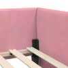 vidaXL Corner Bed Frame with Headboard Pink 80 cm x 200 cm Velvet